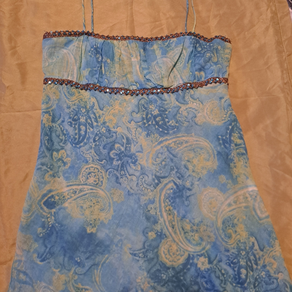 Blue Paisley Tank Top